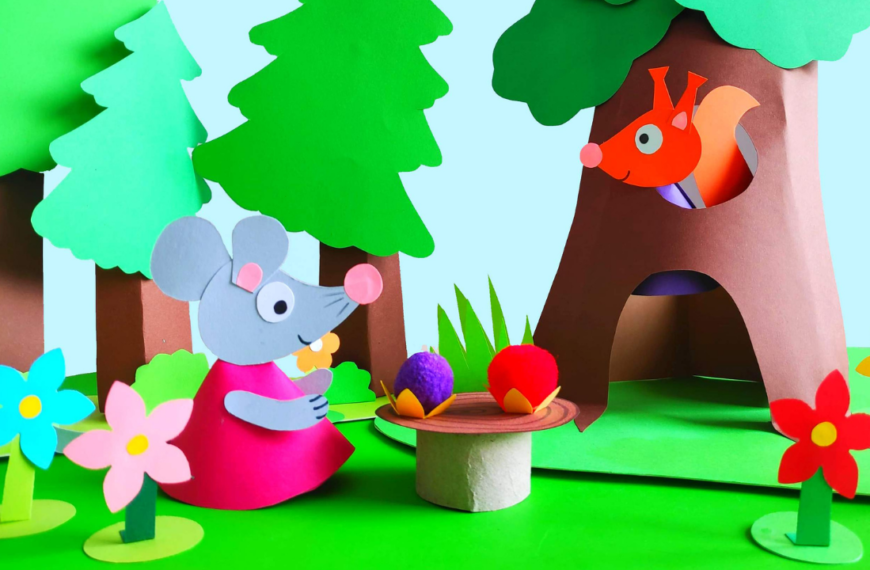 Papierowy teatrzyk dla dzieci ze zwierzatkami